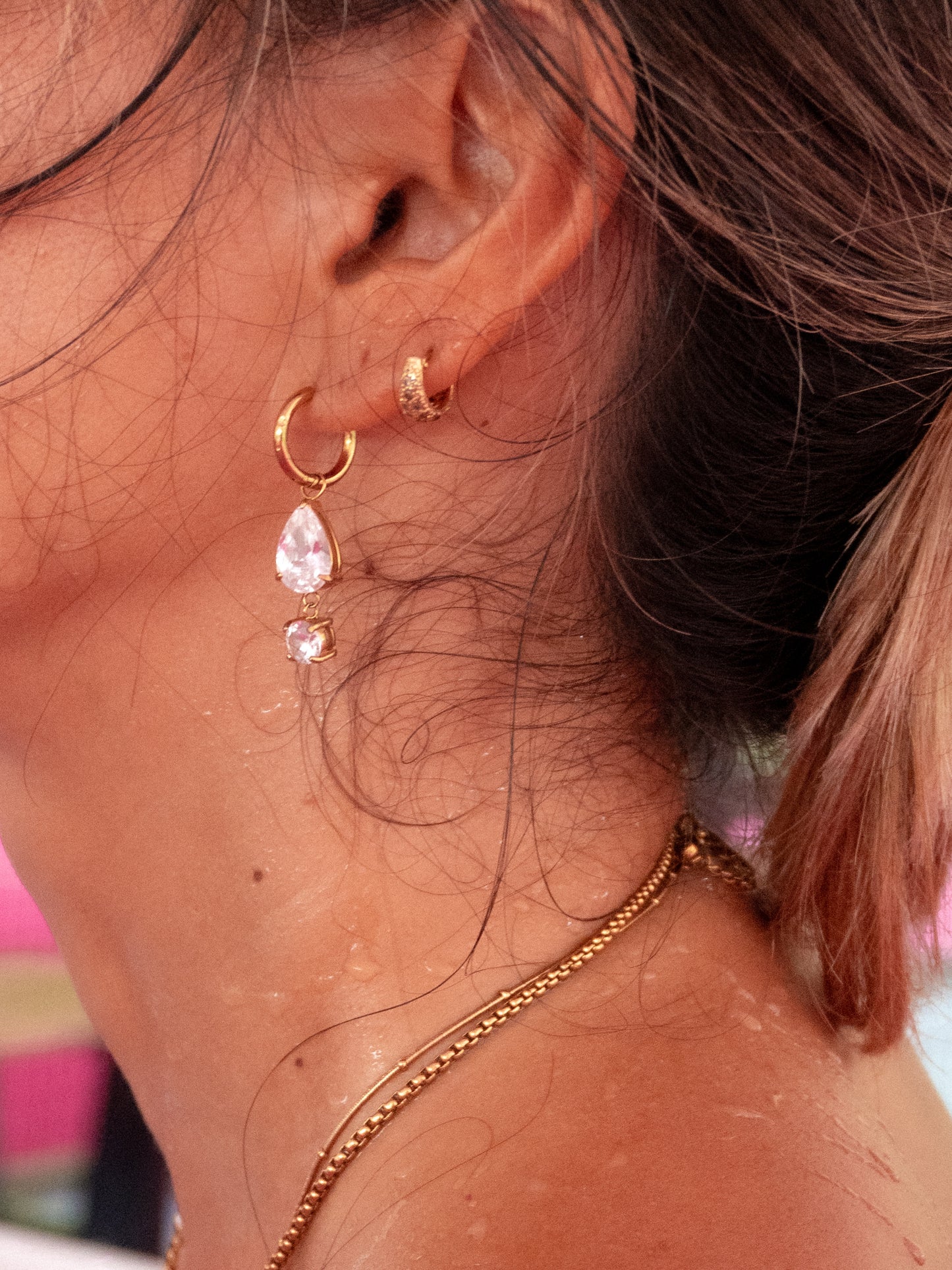 Dew - hoop earrings with charms